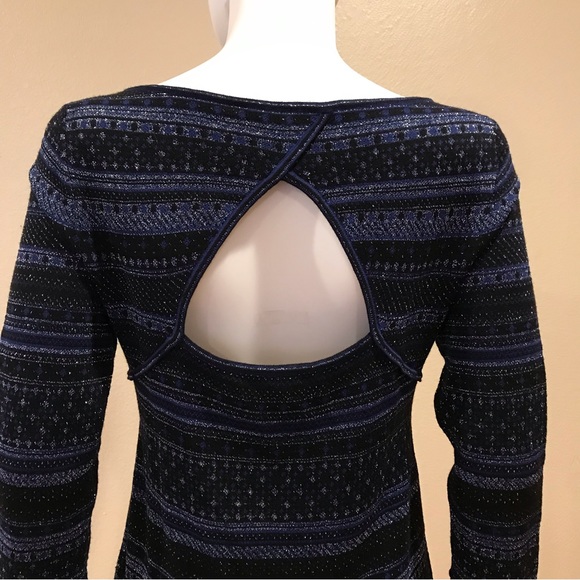 White House Black Market Blue Sparkle Mini Dress Size Small Pullover Party - Picture 6 of 13